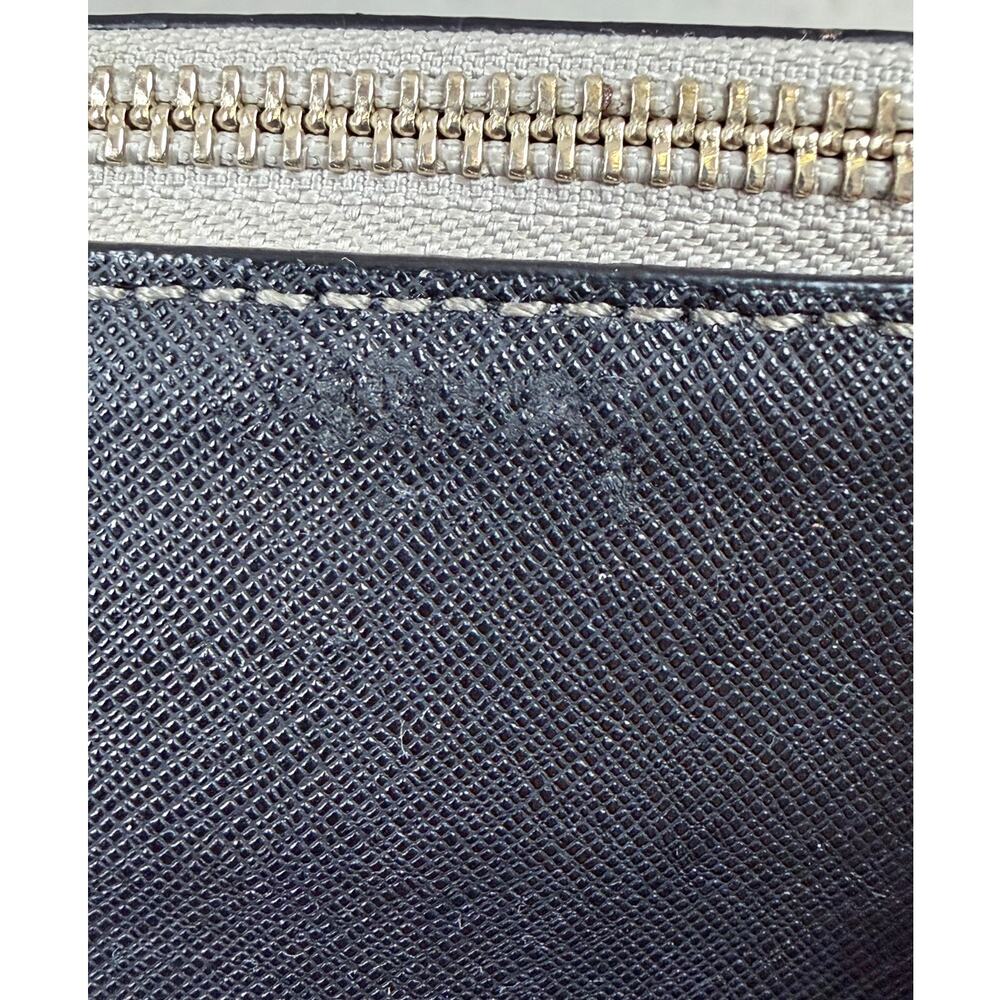 Calvin Klein Gray Black Saffiano Tote Shoulder Bag Crossbody Purse - Picture 7 of 12